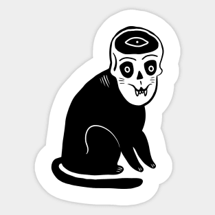 skull eye cat Sticker